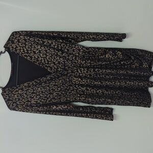 Large Long Sleeve Metallic Dress